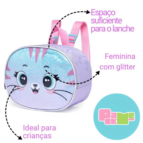 Imagem de Lancheira Térmica Infantil Pack Me Cat Glitter Lilás