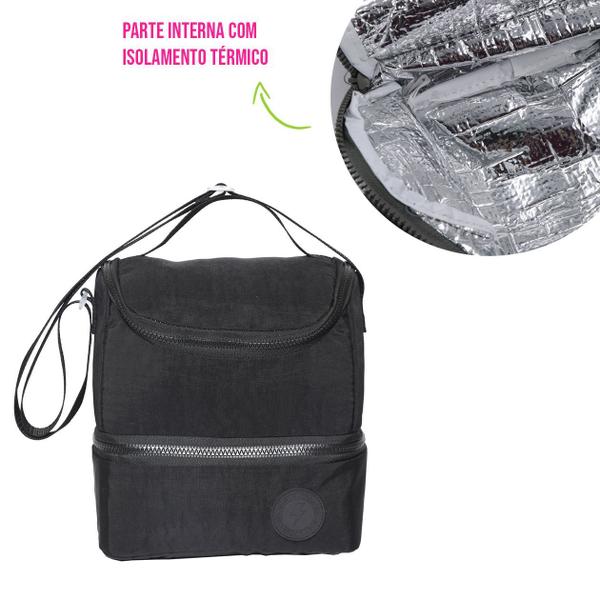 Lancheira Térmica Isolamento Térmico C/ Alça Divisória Resistente Viagem Escola Marmita Trabalho Fitness Mochila - Wincy Imagem de Lancheira Térmica Isolamento Térmico C/ Alça Divisória Resistente Viagem Escola Marmita Trabalho Fitness Mochila - Wincy