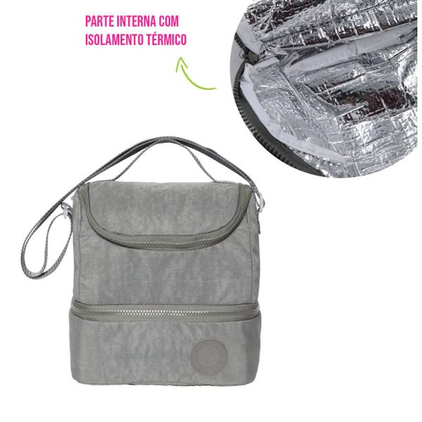Lancheira Térmica Isolamento Térmico C/ Alça Divisória Resistente Viagem Escola Marmita Trabalho Fitness Mochila - Wincy Imagem de Lancheira Térmica Isolamento Térmico C/ Alça Divisória Resistente Viagem Escola Marmita Trabalho Fitness Mochila - Wincy