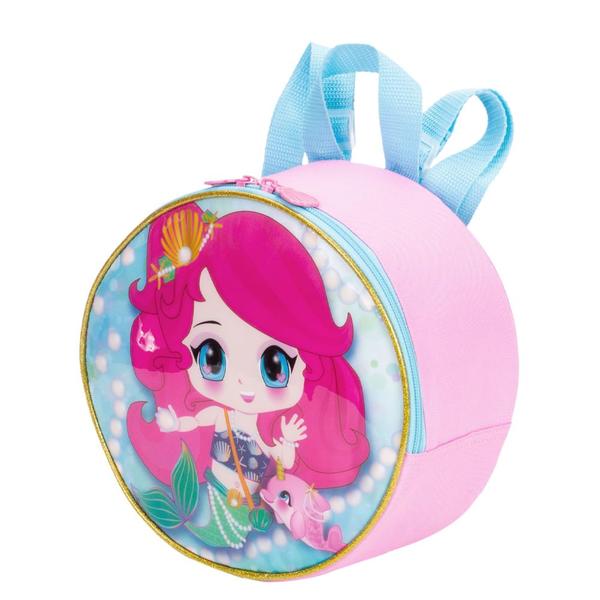 Imagem de Lancheira Térmica Menina Grande Sestini Y Anime Escolar Infantil Tipo Mochila 2 em 1 Sereia