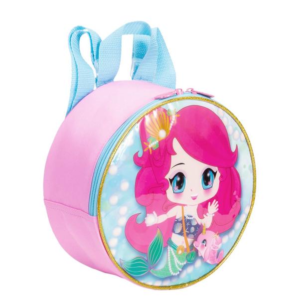 Imagem de Lancheira Térmica Menina Grande Sestini Y Anime Escolar Infantil Tipo Mochila 2 em 1 Sereia