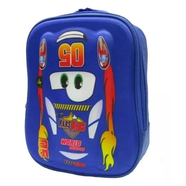 Imagem de Lancheira Térmica Mochila Infantil Masculina Pequena Carros 3D Alto Relevo