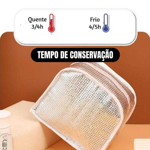 Imagem de Lancheira Térmica Pequena Infantil + Garrafa Inox com Trava e Canudo