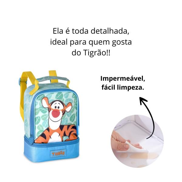 Imagem de Lancheira Térmica Tigrão Tigre C/ 2 Bolsos Disney Infantil Viagem/Passeio - Clio