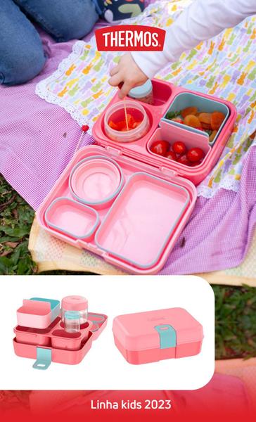 Imagem de Lancheira Thermos com 8 peças BPA Free Bento Box Coral