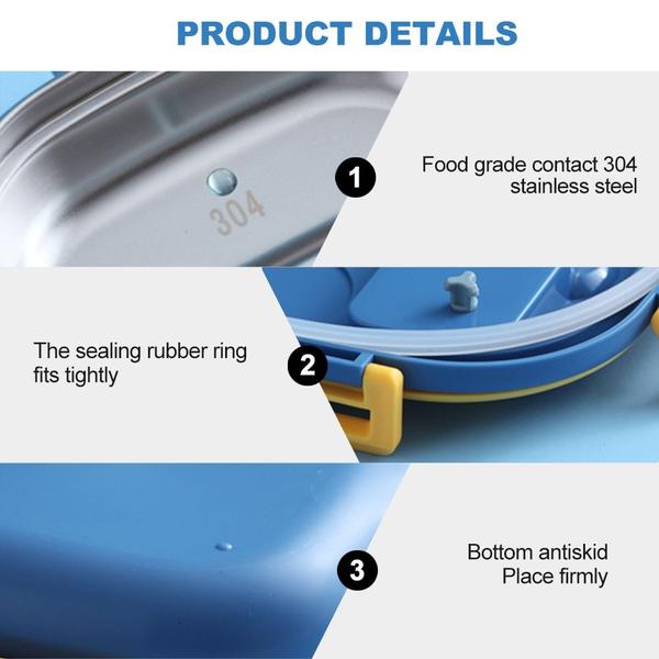 Imagem de Lancheira Wokex 550 ml para piquenique ao ar livre para crianças em aço inoxidável