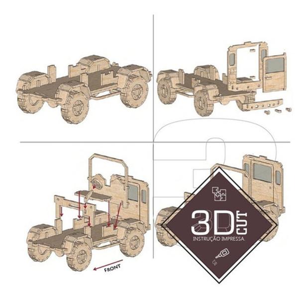 Imagem de Land Rover Serie 1 Capota Rígida  Quebra Cabeça  Em Mdf