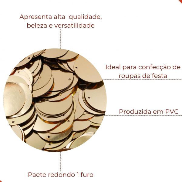 Imagem de Lantejoula com furo 25mm em pvc com 500g