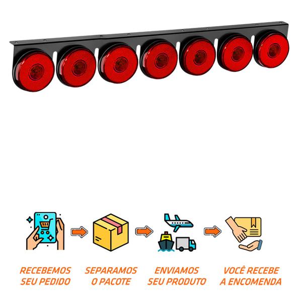 Imagem de Lanterna 7 Marias Guerra LED Rubi 85mm Saída Fios