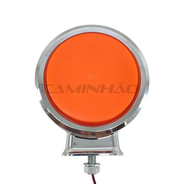 Imagem de Lanterna Bojuda Foguinho LED Âmbar Laranja Cromada 12V 24V