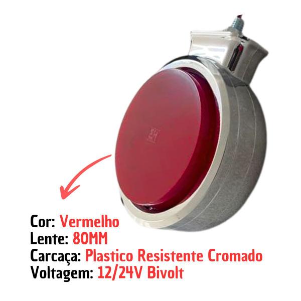 Imagem de Lanterna Bojuda Foguinho Maria LED Cromada Bivolt Vermelha