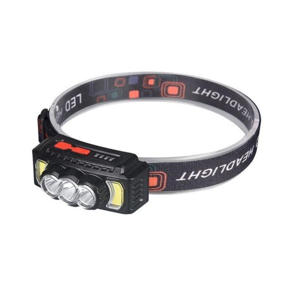 Imagem de Lanterna Cabeça Recarregável Capacete Led Resistente a Água Para Ciclista Caminhoneiro Camping