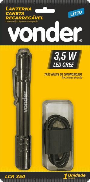 Imagem de Lanterna Caneta Led Cree Recar Lcr350 Vonder