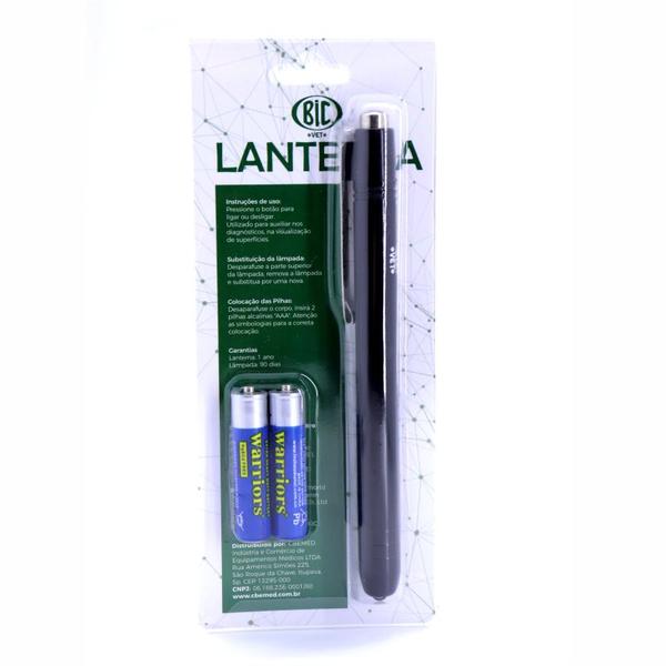 Imagem de Lanterna Clínica Médica de Bolso Preta Bic Vet Led Light