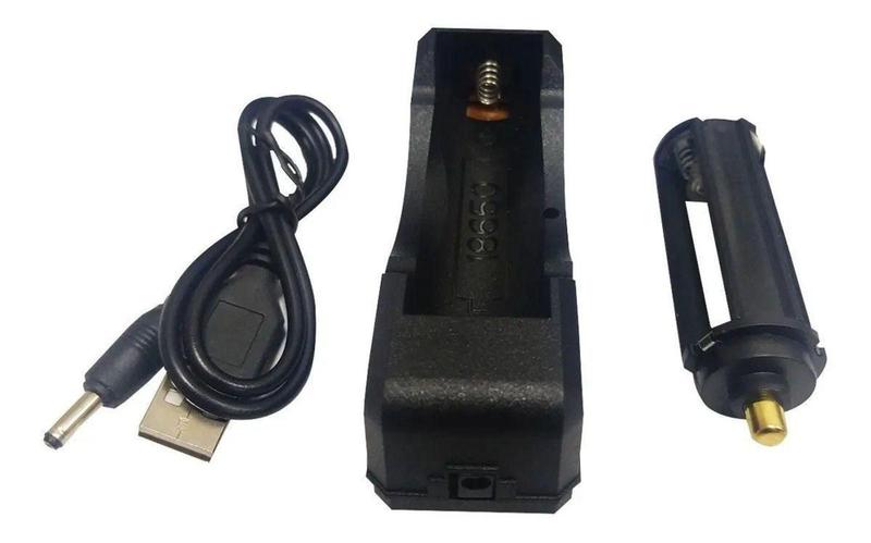 Imagem de Lanterna Com Sinalizador Usb Camping Pesca  8501 Preto Recarregável - B-max