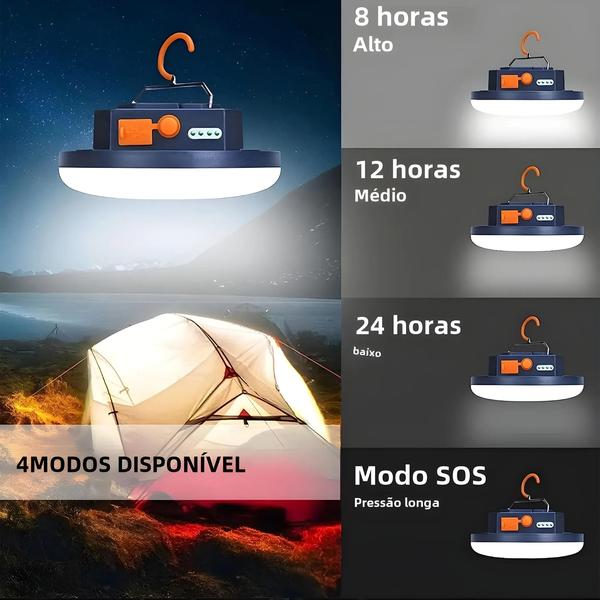 Imagem de Lanterna de Acampamento LED Recarregável e Portátil - Potente com Ímã