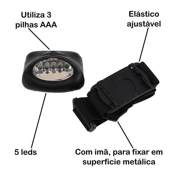 Imagem de Lanterna de Cabeça 5 LEDs - Western