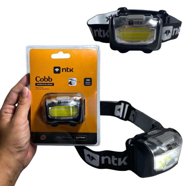 Imagem de Lanterna de Cabeca Cobb Alcance de 15 M Ntk 150 Lumens Pesca ,camping e Trilha  Nautika 