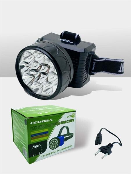 Imagem de Lanterna de cabeça com 12 led's Ecooda ec6236 Recarregavel