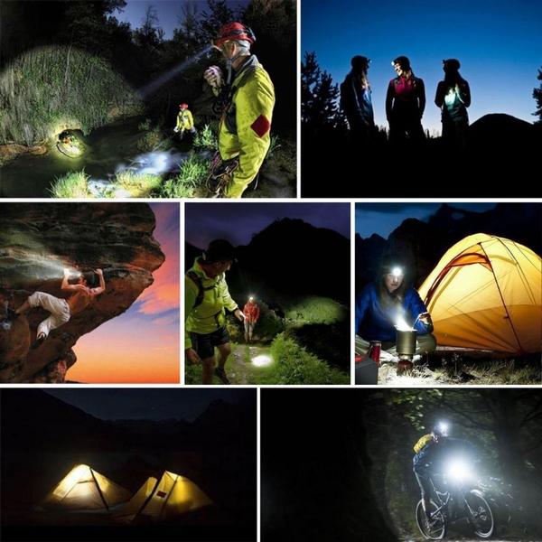 Imagem de Lanterna de cabeça para ciclista camping elástico pilha 9 leds prático