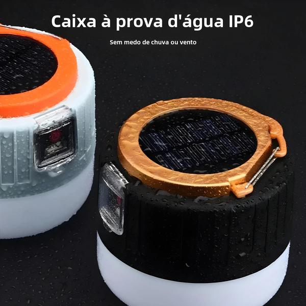 Imagem de Lanterna de Camping Solar LED à Prova d'Água - Power Bank Recarregável