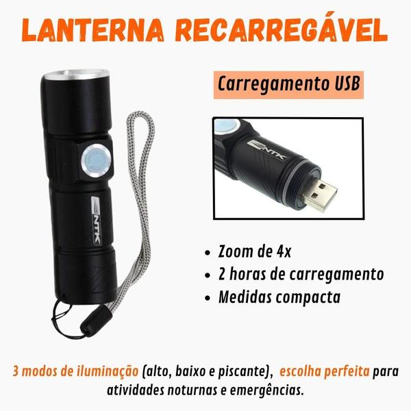 Imagem de Lanterna De Mão Cymba Recarregável USB NTK