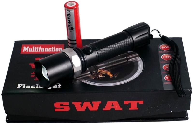 Imagem de Lanterna de Mão Tática Recarregável  Led Cree Q5 Flashlight Swat