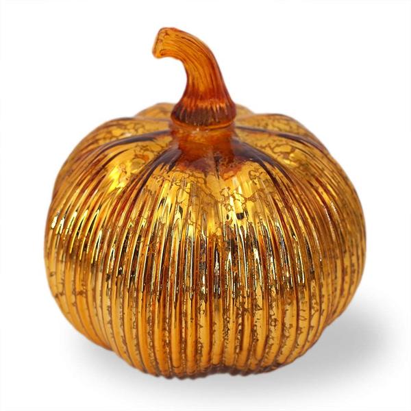 Imagem de Lanterna de outono decorativa hvfun Mercury Glass Pumpkin Light-up