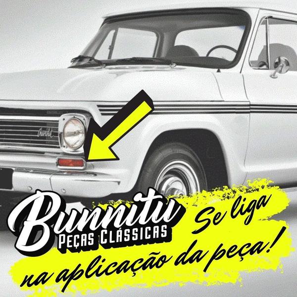 Imagem de Lanterna De Pisca Metal Aro Cromado Lente Âmbar GM Chevrolet A-10 C-10 D-10 A-14 C-14 D-60 Veraneio