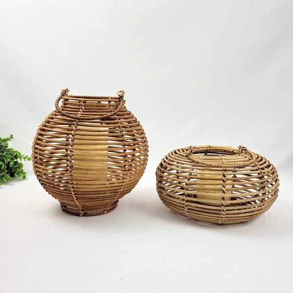 Imagem de Lanterna Decorativa Marroquina De Rattan Style Kit 2Pc