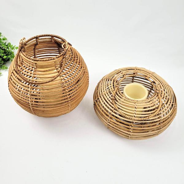 Imagem de Lanterna Decorativa Marroquina De Rattan Style Kit 2Pc