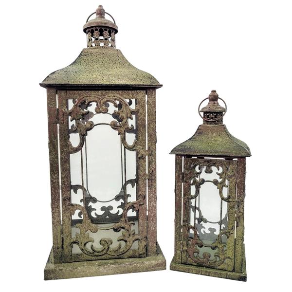 Imagem de Lanterna Decorativa Marroquina Verde 47/32Cm Kit 2Pc