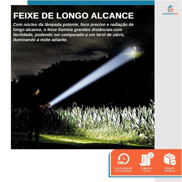 Imagem de Lanterna Externa Luz Brilhante Recarregável Led Lanterna Para Pesca Camping