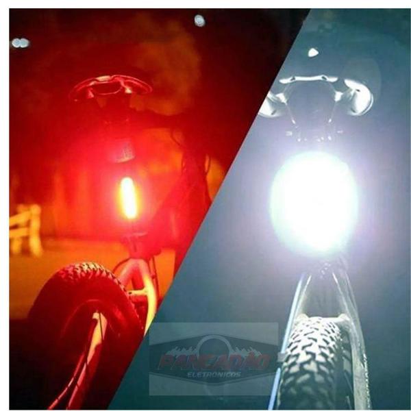 Imagem de Lanterna Farol Bike Recarregável Profissional 5 modo Pisca Pisca Sinalizador Usb - Luatek