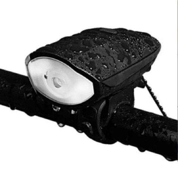 Imagem de Lanterna Farol Led Bike C/ Buzina 140db Recarregável Usb - CL