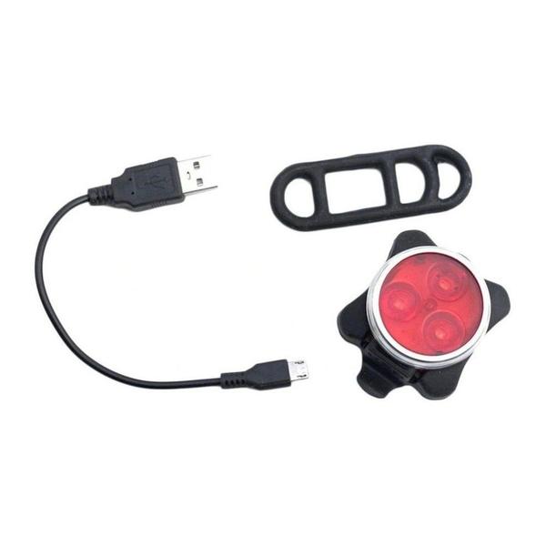 Imagem de Lanterna Farol Led Bike Recarregável Usb Luz De Segurança