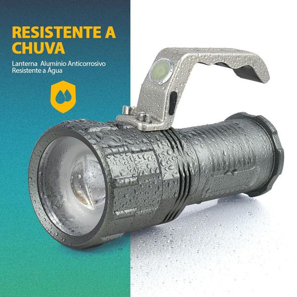 Imagem de Lanterna Farolete Profissional Led Cree Super Potente Forte Claridade Recarregável C/ Zoom