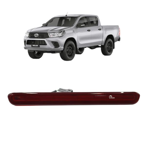 Imagem de Lanterna Freio Brake Light Hilux 2016 2017 2018 Até 2022 Vermelho Com Chicote