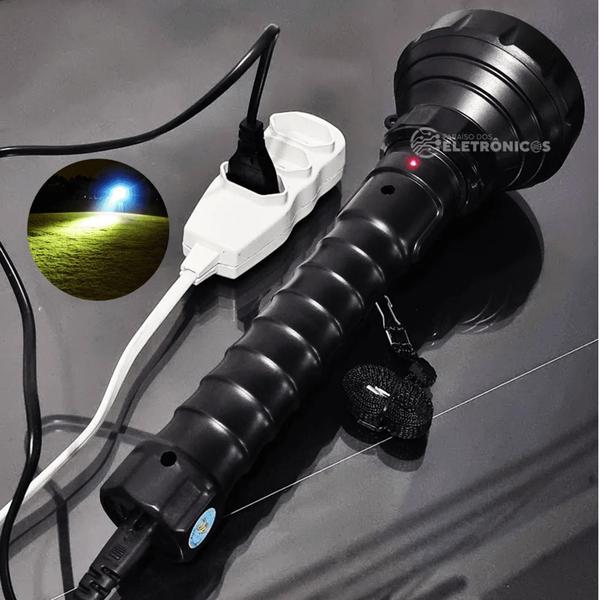 Lanterna Grande Super LED Holofote Recarregável 1600A Bivolt DP959C - Luatek DP Imagem de Lanterna Grande Super LED Holofote Recarregável 1600A Bivolt DP959C