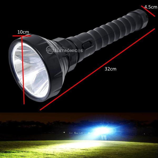 Lanterna Grande Super LED Holofote Recarregável 1600A Bivolt DP959C - Luatek DP Imagem de Lanterna Grande Super LED Holofote Recarregável 1600A Bivolt DP959C