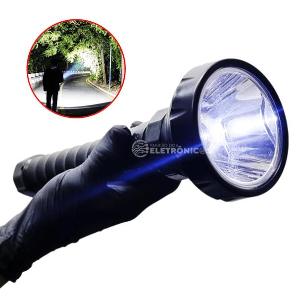 Lanterna Grande Super LED Holofote Recarregável 1600A Bivolt DP959C - Luatek DP Imagem de Lanterna Grande Super LED Holofote Recarregável 1600A Bivolt DP959C