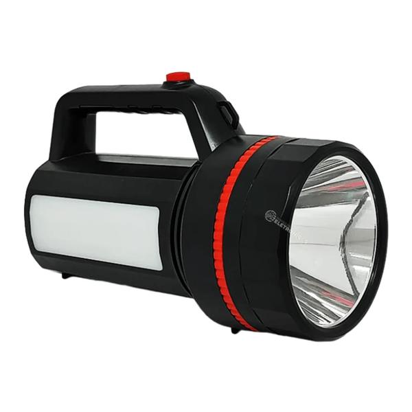 Lanterna Holofote LED Super Potente Recarregável Bivolt 100W Com LED Lateral DP7332B - Luatek Imagem de Lanterna Holofote LED Super Potente Recarregável Bivolt 100W Com LED Lateral DP7332B
