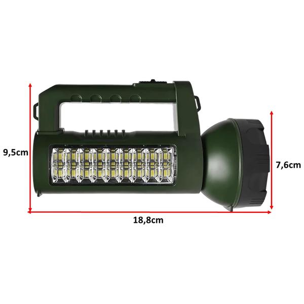 Imagem de Lanterna Holofote  Recarregável Bivolt 40W: Luz  Frontal e lateral Intensa  e Foco Superior  DP7324