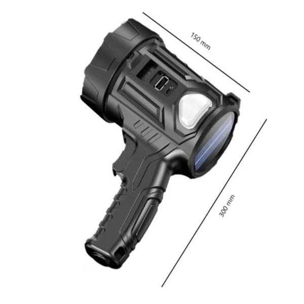 Imagem de Lanterna holofote solar 4 em 1 3 lentes power bank alcance 2km  potente led tocha de mao profissional
