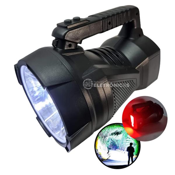 Imagem de Lanterna Lâmpada Farol Holofote 100w LED Super Brilhante Com Pisca Alerta Recarregável 6v DP7337