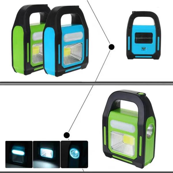 Imagem de Lanterna Lampião de Emergência 3 Led Alta Economia Luz Lateral Solar USB HB9707B1