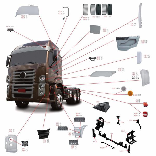 Imagem de Lanterna Lateral Estribo VW Constellation Amarela- 2R2953037