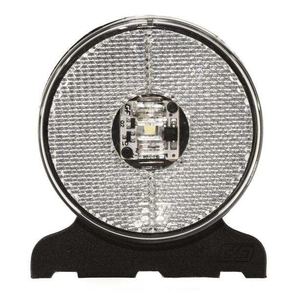 Imagem de Lanterna Lateral Frontal Redonda Led Branco Bivolt Modelo Randon 66mm Com Suporte Plug - GF7.118.113CR