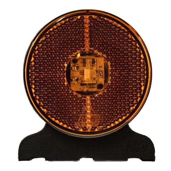 Lanterna Lateral Frontal Redonda Led Laranja Bivolt Modelo Randon 66mm Com Suporte Chicote - GF7.118.10AM - GF Lanternas Imagem de Lanterna Lateral Frontal Redonda Led Laranja Bivolt Modelo Randon 66mm Com Suporte Chicote - GF7.118.10AM