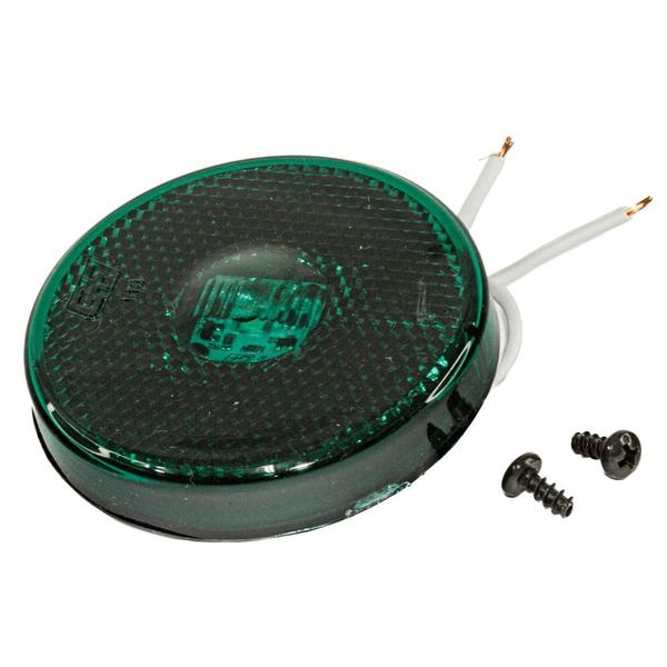 Lanterna Lateral Frontal Redonda Led Verde Bivolt Modelo Randon 66mm Sem Suporte Com chicote - GF7.118VD - GF Lanternas Imagem de Lanterna Lateral Frontal Redonda Led Verde Bivolt Modelo Randon 66mm Sem Suporte Com chicote - GF7.118VD
